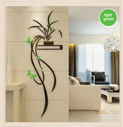 Orchid Acrylic Mirror Wall Stickers – Self-Adhesive Flower Home Decor