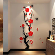 Plum Flower 3D Acrylic Mirror Wall Stickers – DIY Room Decor