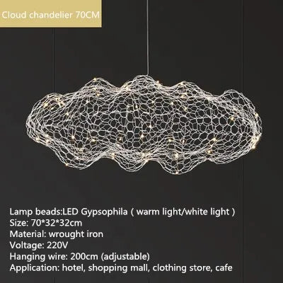 Designer Cloud LED Pendant Lamp – Starry Firefly Modern Farmhouse Decor