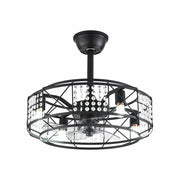 Caged Ceiling Fan w/ Light Farmhouse Remote 3 Speeds Enclosed Ceiling Fan Lamp room decor