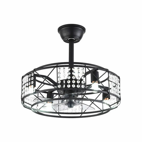 Caged Ceiling Fan w/ Light Farmhouse Remote 3 Speeds Enclosed Ceiling Fan Lamp room decor