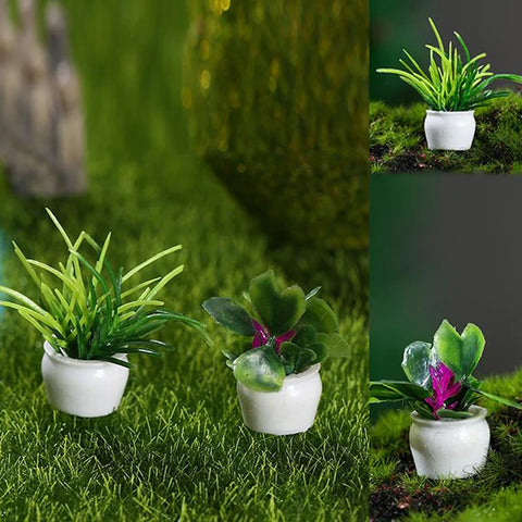 4PCS Mini Potted Plants – Dollhouse Miniature Furniture & Home Decor