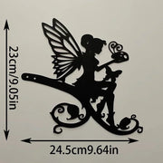 1pc Angel On Branch Steel Silhouette Metal Wall Art