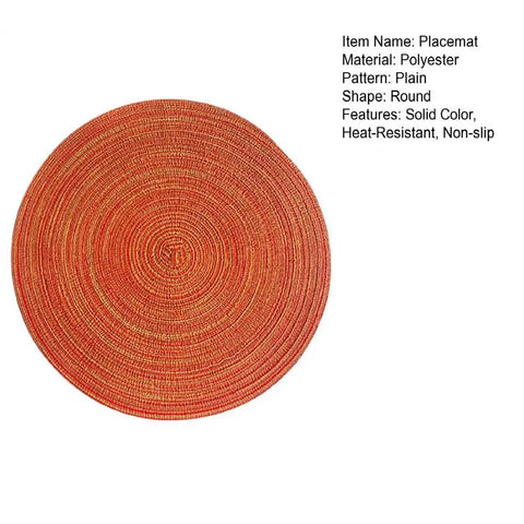 11 36cm Round Placemat Heat Resistant Non slip Heat Insulation Dining Table