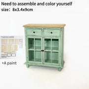 Mini DIY Wooden Furniture Set – Dollhouse Flower Rack Accessories