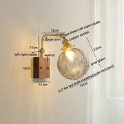 WHD Nordic Modern LED Wall Lamp, Glass & Copper Light Fixture for Bedroom, Living Room, Bathroom