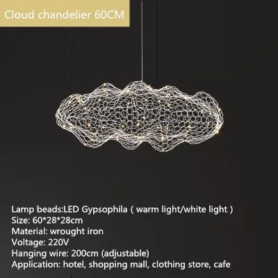 Designer Cloud LED Pendant Lamp – Starry Firefly Modern Farmhouse Decor