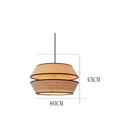 Restaurant Rattan Hanging Lamp Farmhouse Living Room LED Ceiling Chandelier Kitchen Island Pendant Light for Home and Decoration