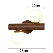 Wooden Wall Lamps for Living Room Bedside Glass ball Decor Luminaires Stairs Aisle Rest Area Farmhouse Background Wall sconce