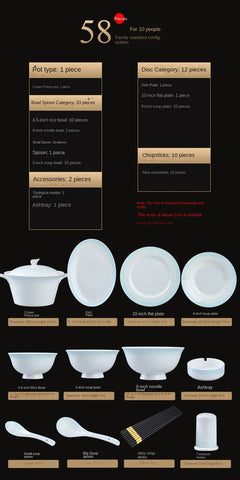 Chinese Bone China Bowls & Chopsticks Set with Hand-Drawn Gold Design, Kitchen Accessories, Housewarming Gift