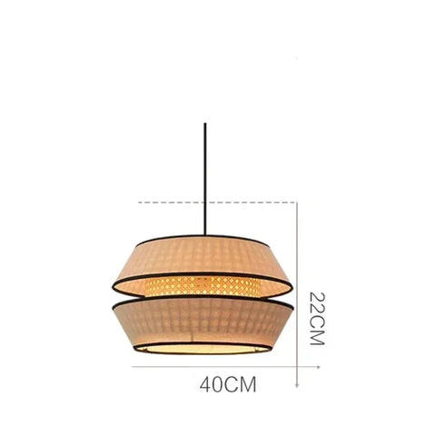 Restaurant Rattan Hanging Lamp Farmhouse Living Room LED Ceiling Chandelier Kitchen Island Pendant Light for Home and Decoration