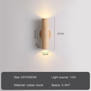 Modern LED Wall Lamp, Wooden Design for Living Room, Bedroom, Stairs, Aisle, Farmhouse Decor