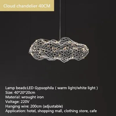 Designer Cloud LED Pendant Lamp – Starry Firefly Modern Farmhouse Decor