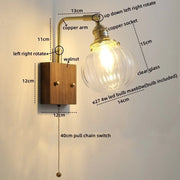 WHD Nordic Modern LED Wall Lamp, Glass & Copper Light Fixture for Bedroom, Living Room, Bathroom