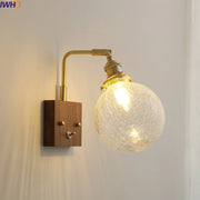 WHD Nordic Modern LED Wall Lamp, Glass & Copper Light Fixture for Bedroom, Living Room, Bathroom