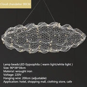 Designer Cloud LED Pendant Lamp – Starry Firefly Modern Farmhouse Decor