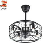 Caged Ceiling Fan w/ Light Farmhouse Remote 3 Speeds Enclosed Ceiling Fan Lamp room decor