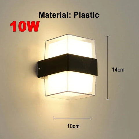 10W LED Wall Lamp, Modern Plastic Sconces for Living Room, Bedroom, Kitchen