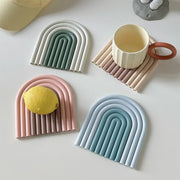 Silicone Heat-resistant Tea Mats Anti-slip Irregular Coffee Cup Pad  Kitchen Multi-function Mug Placemat Ins Korean Table Decor