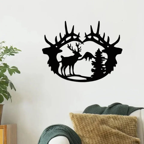 1pc Deer Theme Wall Art Decor – Modern Bedroom Mural Sticker