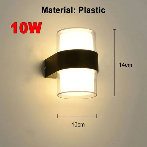 10W LED Wall Lamp, Modern Plastic Sconces for Living Room, Bedroom, Kitchen