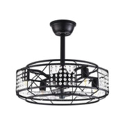 Caged Ceiling Fan w/ Light Farmhouse Remote 3 Speeds Enclosed Ceiling Fan Lamp room decor