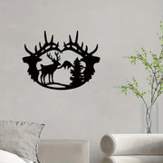 1pc Deer Theme Wall Art Decor – Modern Bedroom Mural Sticker