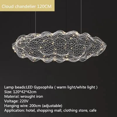 Designer Cloud LED Pendant Lamp – Starry Firefly Modern Farmhouse Decor