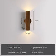 Modern LED Wall Lamp, Wooden Design for Living Room, Bedroom, Stairs, Aisle, Farmhouse Decor