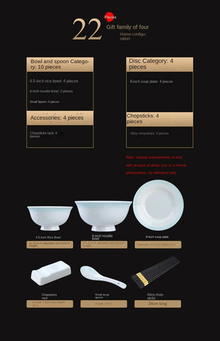 Chinese Bone China Bowls & Chopsticks Set with Hand-Drawn Gold Design, Kitchen Accessories, Housewarming Gift