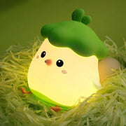 Vegetable Chicken Night Light, Creative USB Charging, Three-Speed Timed Bedside Lamp for Feeding