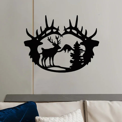 1pc Deer Theme Wall Art Decor – Modern Bedroom Mural Sticker